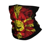 Bandana Macedonia Bandera De Macedonia León Resistente Al Viento Braga De Cabeza Delicado con La Piel Neck Gaiter para Verano Raves Carnaval 2 Unidades