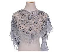 Bandana Mujer Chales con borlas, bufanda de encaje for mujer, bufandas triangulares ahuecadas bordadas de Color sólido for primavera y verano, bufanda triangular que combina con todo(Dark Grey)