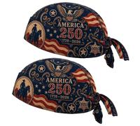 Bandana para la cabeza 1776 2026 de poliéster con lazo en la espalda, para montar a caballo, viajes y reuniones patrióticas, uso para la cabeza, gorro de calavera, bandana patriótica, bandera, bufanda