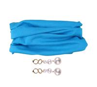 Bandana para mascotas, juego de aretes de perlas, tocado elástico, suave y ajustable, disfraz elegante, accesorios de fiesta para disfraces, sesiones de fotos, eventos especiales. Se ajusta hasta