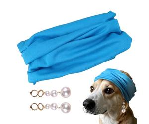 Bandana para mascotas, juego de diadema de perlas para perro, tocado elástico, elegante accesorio de fiesta, 3.35 pulgadas, adorable accesorio de fotos para mascotas y ocasiones especiales