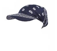 Bandana para mujer con estampado de cachemira, gorro de verano, plegable, antiUV, gorra de golf y tenis, con visera - Azul - Talla única