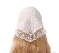 Bandana para mujer, diadema triangular de encaje para fotos al aire libre, bandana transparente para viajes, diadema de ganchillo para mujer con bonito patrón de forma triangular