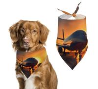 Bandana para perro Airplane at Sunset lavable y ajustable, bufanda triangular transpirable para mascotas pequeñas, medianas y grandes, bonito accesorio de moda para mascotas