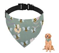 Bandana para perro con diseño de abejas y flores, con correa ajustable, anillo en D, pañuelo para perro, baberos triangulares, bufandas para gatos, accesorios para cachorros, perros, gatos, decoración