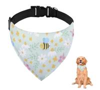 Bandana para perro con diseño de abejas y flores de menta con correa ajustable, anillo en D, pañuelo para perro, baberos triangulares, bufandas para gatos, accesorios para cachorros, perros, gatos