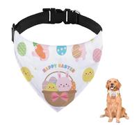 Bandana para perro con diseño de conejo, pollito, huevo, con correa ajustable, anillo en D, pañuelo para mascotas, baberos triangulares, bufanda para gatos, accesorios para mascotas, para perros