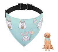 Bandana para perro con diseño de huevos de conejo de Pascua con correa ajustable, anillo en D, bufanda para perro, baberos triangulares, bufanda para gatos, ropa y accesorios para perros, cachorros