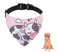 Bandana para perro con diseño de vaca manchada durmiendo con correa ajustable, anillo en D, pañuelo para perro, baberos triangulares, bufandas para gatos, accesorios para mascotas, para perros