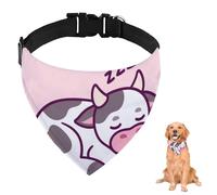 Bandana para perro con diseño de vaca manchada durmiendo con correa ajustable, anillo en D, pañuelo para perro, baberos triangulares, bandanas para perros, accesorios para mascotas, cachorros, gatos