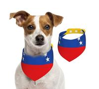 Bandana para perro con estampado de la bandera de Venezuela, bufanda ajustable para mascotas, de algodón, para vacaciones y uso al aire libre