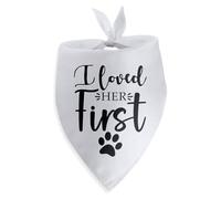 Bandana para perro con texto en inglés "I Loved Her First Dog", bandana de compromiso para boda, compromiso, bandana para perro, accesorio para fotos, bufanda para mascotas, accesorios para amantes de
