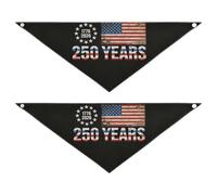 Bandana para perro de 250 años de Estados Unidos, 2 baberos para cachorros, accesorios para gatos pequeños y grandes