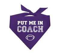 Bandana para perro de fútbol Put Me in Coach (morado, OS 417)