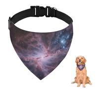 Bandana para perro de nebulosa cósmica rosa y azul con correa ajustable, anillo en D, bufanda para perro, baberos triangulares, bandanas para perros, accesorios para mascotas, decoración para perros