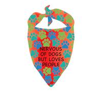 Bandana para perro de rescate con texto en inglés "Nervious But Loves People", pañuelo para mascotas, regalo para perros ansiosos (nervioso de los perros)