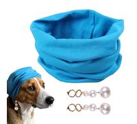 Bandana para perros, bandana para cachorros con aretes de perlas, tocado elástico, tocado de fiesta, accesorio de fotos para accesorios de fiesta
