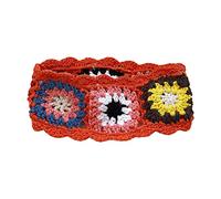 Bandana pastoral turbante de ganchillo para el pelo, bufanda a juego, diadema de punto para mujer, accesorio para el cabello de moda