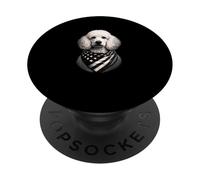 Bandana patriótica con diseño de caniche de Estados Unidos PopSockets PopGrip Adhesivo