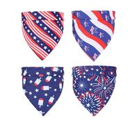 Bandana patriótica para mascotas con estampado de estrellas, bandana triangular para mascotas del 4 de julio, baberos para mascotas