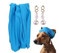Bandana, perro Headbands with Pearl Earring Set, 3,35 in Stretchy Headgear, Animal Headdress, Ideal Party Accessories for Dogs and Bring Charm to Your Pets