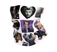 Bandana personalizada de Johnny Hallyday, cantante francés de música rock, para senderismo, acampada, para mujer y hombre, bufanda envolvente, diadema y calentador