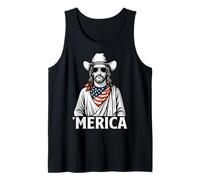 Bandana Religiosa con Bandera Estadounidense de Jesús Christian Faith Camiseta sin Mangas