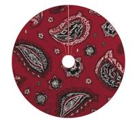 Bandana roja con estampado de cachemira divertida falda para árbol de Navidad, color rojo, 91 cm, decoración divertida para la familia, vacaciones de Navidad