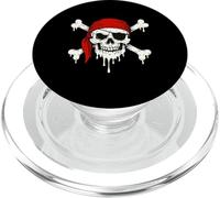 Bandana roja de calavera pirata goteando para Halloween, horror PopSockets PopGrip para MagSafe