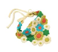 Bandana turbante de ganchillo para el pelo, diadema de punto para mujer, diadema de punto Y2K para mujer, diadema de ganchillo de algodón con bonito patrón