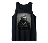 Bandana y Cadena de gángster de tejón de Miel Estilo Callejero Camiseta sin Mangas