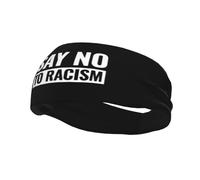 Bandanas Deportivas elásticas de Moda para Hombre y Mujer con la Frase Di no al Racismo, para Correr, Yoga y Gimnasio.