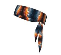 Bandanas deportivas para la cabeza, unisex con estampado de micrófono de hielo y fuego, banda para el cabello, bandas atléticas para el sudor, verano, ciclismo y más