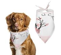 Bandanas japonesas para Perros con diseño de Cerezo en Flor, Baberos Triangulares para Perros, Bufanda Bonita para Mascotas, pañuelo para Mascotas pequeñas, Medianas y Grandes