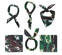 Bandanas Pañuelo Camuflaje para la cabeza, Pañuelo de algodón y ultra suave, Pañuelo para la cara y el cuello, Envolturas para la cabeza 55x55cm, Paquete de 6 piezas (Pañuelo Camuflaje*6)