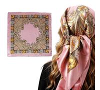 Bandanas para el cabello para mujer, 35 pulgadas, vintage, grandes, cuadradas, suaves, rosa, Refer to description