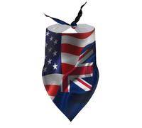 Bandanas para Perros, Bandera de Estados Unidos vs. Santa Helena, combinación de Banderas de los St. Islanders, Baberos de Cuello en V para Cachorros, Bufanda Triangular Ajustable, Accesorios para ca