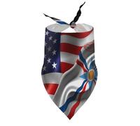 Bandanas para Perros con Bandera de Estados Unidos vs. Asiria, Baberos de Cuello en V, Bufanda Triangular Ajustable, Accesorios para Cachorros y Gatos pequeños, medianos y Grandes.