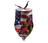 Bandanas para Perros con Bandera de Estados Unidos vs. Maryland, Baberos de Cuello en V, Bufanda Triangular Ajustable, Accesorios para Cachorros y Gatos pequeños, medianos y Grandes.