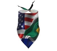 Bandanas para Perros con Bandera de Estados Unidos vs. Sudáfrica y África, Baberos de Cuello en V, Bufanda Triangular Ajustable, Accesorios para Cachorros y Gatos pequeños, medianos y Grandes.