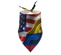 Bandanas para Perros con Bandera de Estados Unidos y Colombia, Baberos de Cuello en V, Bufanda Triangular Ajustable, Accesorios para Cachorros y Gatos pequeños, medianos y Grandes.
