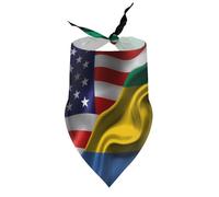 Bandanas para Perros con Bandera de Estados Unidos y Gabón, Baberos de Cuello en V, Bufanda Triangular Ajustable, Accesorios para Cachorros y Gatos pequeños, medianos y Grandes.