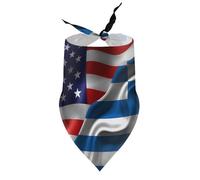 Bandanas para Perros con Bandera de Estados Unidos y Grecia, Baberos de Cuello en V, Bufanda Triangular Ajustable, Accesorios para Cachorros y Gatos pequeños, medianos y Grandes.
