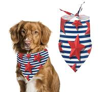 Bandanas para Perros con diseño de Estrellas Rojas y Rayas Azules, Baberos Triangulares para Perros, Bufanda Bonita para Mascotas pequeñas, Medianas y Grandes