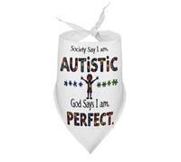 Bandanas para Perros La Sociedad Dice Que Soy Autista Dios Dice (2) Baberos de Cuello en V para Cachorros Bufanda Pañuelo Triangular Ajustable Accesorios para Cachorros pequeños Medi