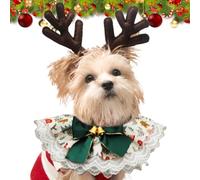 Bandanas para Perros navideñas, Baberos para Perros para Vacaciones | Baberos para de Navidad y Ajustables Bandanas para - Lindo Encaje Transpirable Bufanda para Mascotas Accesorios Reve