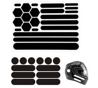 Bandas Adhesivas Reflectantes Pegatinas Reflectantes para Casco - 34 Piezas, Material PVC, Resistente y Duradero, Seguridad Nocturna, Color Negro
