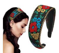 Bandas bohemias para mujer, diademas bohemias para mujer, bandas de cabeza bordadas florales | Accesorios para el cabello de niñas vintage, casco para uso diario, la mayoría de peinados