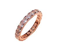 Bandas de anillo apilables simuladas de plata esterlina chapada en oro rosa para mujeres anillo de circón tamaño 6 10 anillos islam hombres (oro rosa, 10)