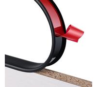 Bandas de borde de muebles en forma de U, 16.4FT Veneer Edge Banding, Peel and Stick Trim Collapsible Guards for Cabinet Repair(Black,22mm)